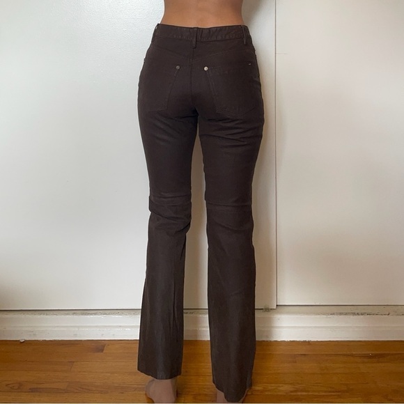 Vintage Route 66 Leather pants chocolate brown button fly y2k western bratz 26 - Picture 15 of 15
